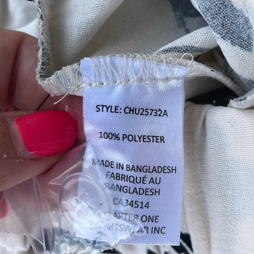 Jules & Leopold Wide Leg Cropped Pants Black White Floral NWT Size Large - Picture 4 of 6